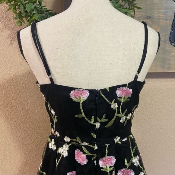 Lulus naturally charming black floral embroidered bustier mini dress - Picture 11 of 15